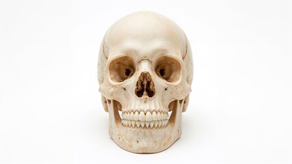 Fototapeta premium A human skull isolated on white background.