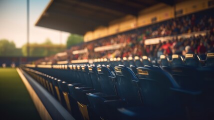 Sports stadium atmosphere: Focus on the empty seats.