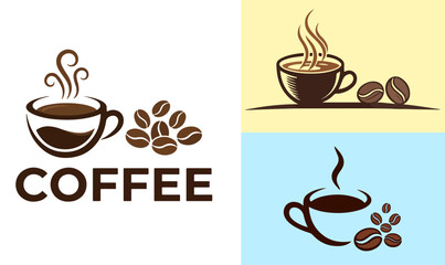 Minimalist Coffee Logo, Coffee Cup and Beans Design, coffee logo, minimalist logo, coffee cup logo, coffee beans logo, dark brown logo, clean design, simple logo, modern coffee branding, coffee png, 