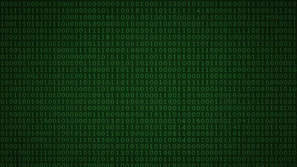 Binary code pattern with green digits on a black background, representing digital data or computer code.