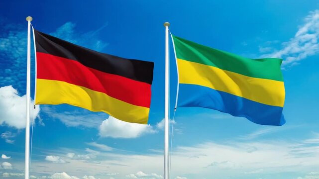 ドイツの国旗とガボンの国旗(Germany flag & Gabon flag.)
