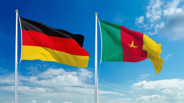 ドイツの国旗とカメルーンの国旗(Germany flag & Cameroon flag.)
