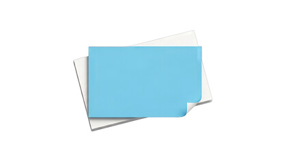 Fototapeta premium Blue Sticky Note on White Paper Stack - Isolated