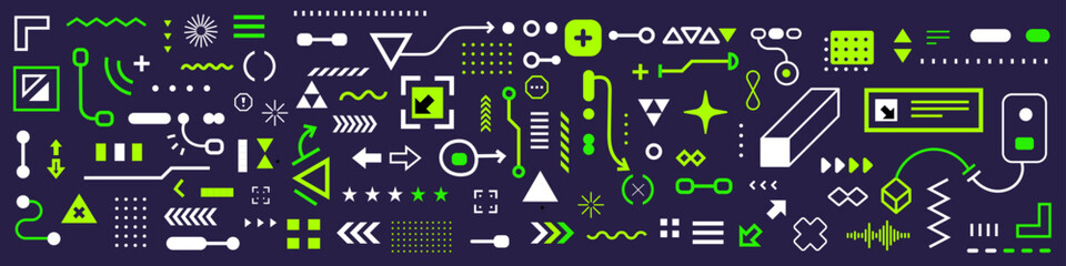 Vector abstract illustration with line and dot on dark background. Abstract pattern concept with geometric form. Flat style abstraction design with arrow and simple shape