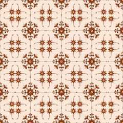 Decorative Delft-Style Floral Tile in Seamless Repeat