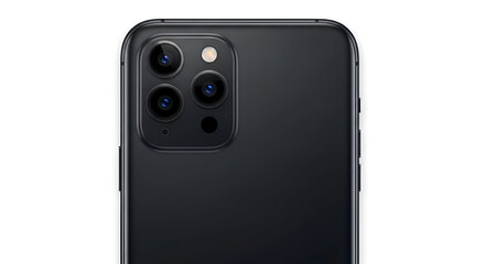 Sleek black smartphone showcases cutting-edge camera technology for mobile photography enthusiasts and tech-savvy consumers, ideal for product showcases or reviews