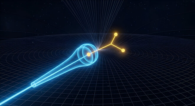 Visualize cutting-edge quantum computing with stunning blue light waves, exploring the future of technology and scientific innovation in a modern digital landscape - Powered by Adobe