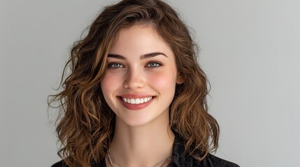 Radiant Smile: A portrait captures the genuine happiness and positive aura of a person with a captivating smile, radiating confidence and approachability.