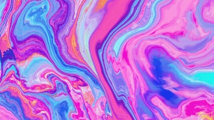 Obraz premium Colorful abstract marble pattern with swirls of pink, purple, blue, and orange. Artistic and vibrant design.