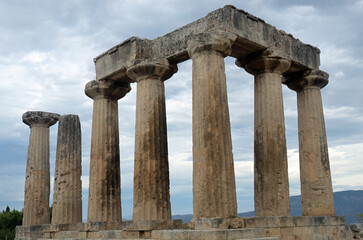 Temple of Apollo in Ancient Corinth Greece