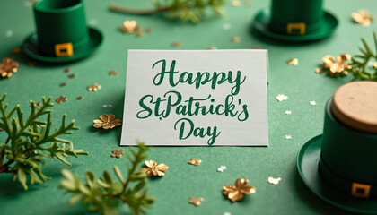 St. Patrick's Day Card with Festive Decorations