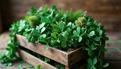 Wooden Crate of Greenery