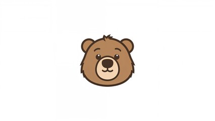 A cute bear face illustration with a simple cartoon style.