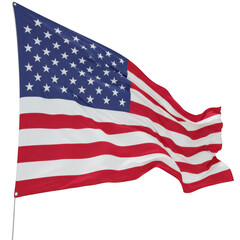 Fototapeta premium American flag waving in the wind against a black background