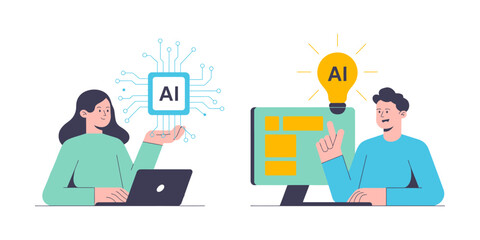 Human and AI partnership in contemporary workplace emphasizing technological progress, digital collaboration, intelligent systems, business strategy development, innovation-driven teamwork, and seamle