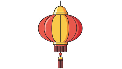 Traditional Chinese Red and Yellow Lantern Decoration.