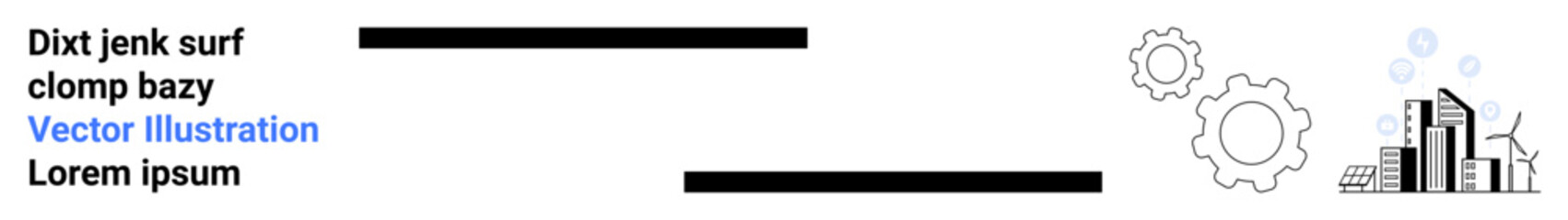 Obraz premium Technological progress, innovation, industrial development, modern architecture, urban planning, machinery. Gears and urban structures together. Innovation and technological progress concepts