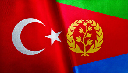 トルコの国旗とエリトリアの国旗(Turkey flag & Eritrea flag.)
