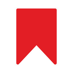 Red bookmark ribbon tag. Web interface vector icon