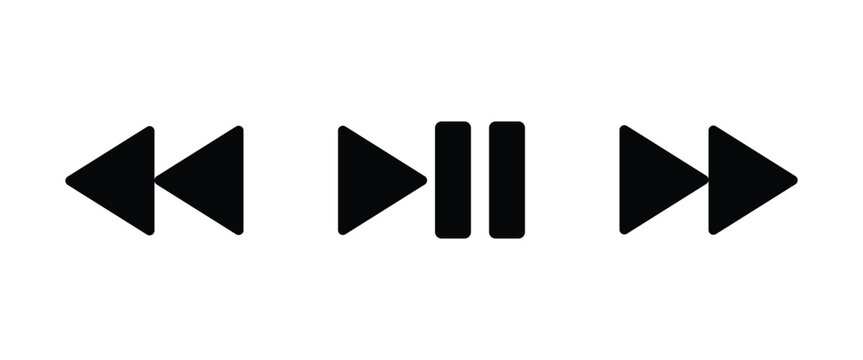 Media player control buttons. Web interface vector icon