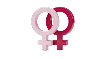 Two Female Symbols Representing Femininity and Gender Equality