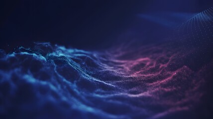 Abstract swirling cosmic nebula with vibrant pink and blue glowing gas clouds in deep space