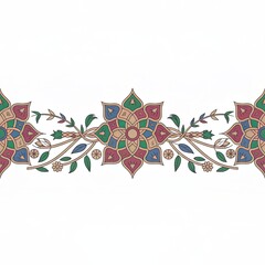 Elegant border artwork with repeating floral geometry, vintage aesthetic, and rich ornamental detail &mdash; ideal for stationery, interior accents, or curated design collections.