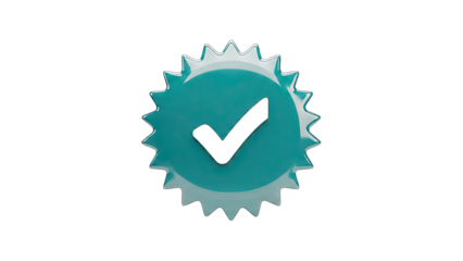 Verified Badge with Checkmark on White Background