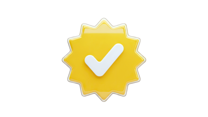 Verified Badge with Checkmark on White Background