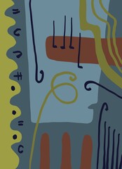 Abstract image for printing. Picture for modern interiors. The picture is painted by hand on a tablet. © neurostructure