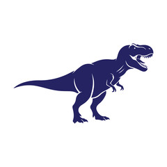 A fierce blue tyrannosaurus rex illustration, a graphic depiction of a prehistoric predator