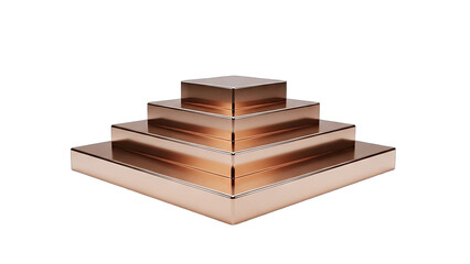 Copper Pyramid Display on White Background
