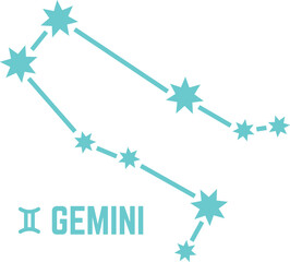 Gemini astrological sign constellation. Magic night stars