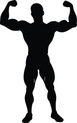 Gym Athlete Silhouette Vector Transparent Background
