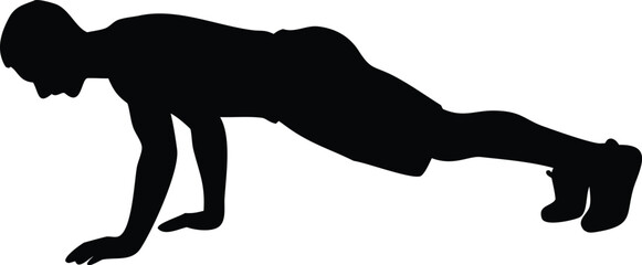 Push Up Silhouette Vector Transparent Background