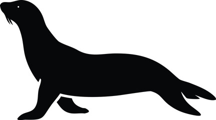 Seal Silhouette Vector Transparent Background
