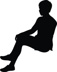 Sit Up Silhouette Vector Transparent Background