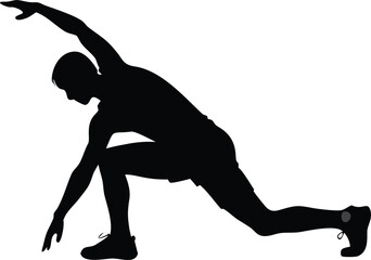 Workout Stretching Silhouette Vector Illustration Transparent Background