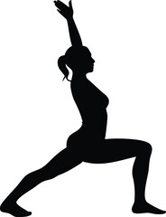 Yoga Sunrise Pose Silhouette Vector Illustration Transparent Background