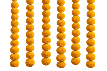 Indian culture decorative marigold flower garlands arranging for events celebrating religious festivals traditional decorations