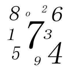 The numbers in the center are seven