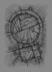 Abstract image for printing. Picture for modern interiors. The picture is painted by hand on a tablet. © neurostructure