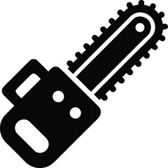 Chainsaw Silhouette Vector Transparent Background