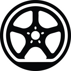 Car Tire Silhouette Vector Transparent Background