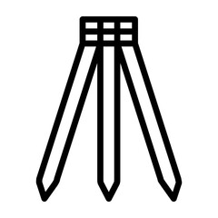 Survey Tripod Vector Line Icon Design