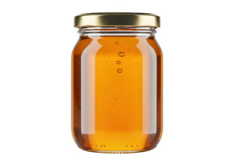Golden honey jar isolated on transparent background