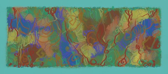 Abstract image for printing. Picture for modern interiors. The picture is painted by hand on a tablet. © neurostructure