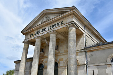 French Courthouse (Palais de Justice) in Domfront, Normandy