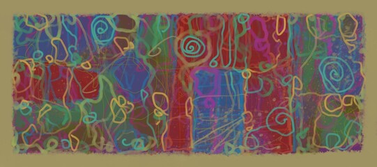 Abstract image for printing. Picture for modern interiors. The picture is painted by hand on a tablet. © neurostructure