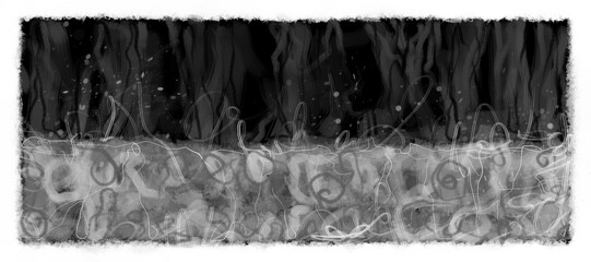 Abstract image for printing. Picture for modern interiors. The picture is painted by hand on a tablet. © neurostructure